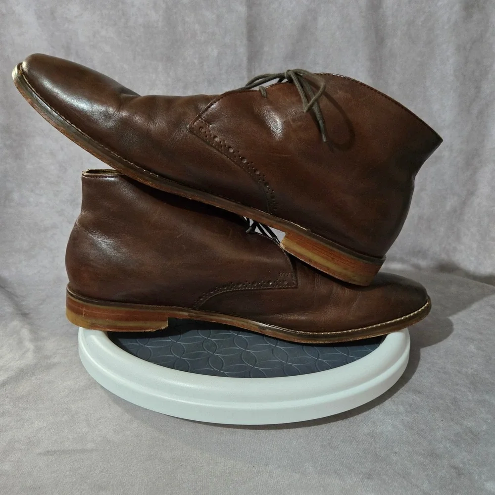 Cole Haan Chukka Boot Mens 12M Brown Leather Grand.OS Brogue C12941 Casual
